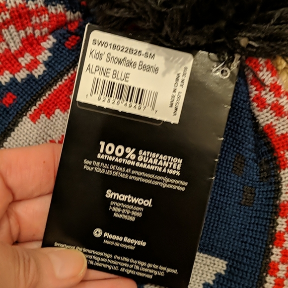 Smartwool New Kids Snowflake Alpine Pom Beanie - Picture 3 of 5